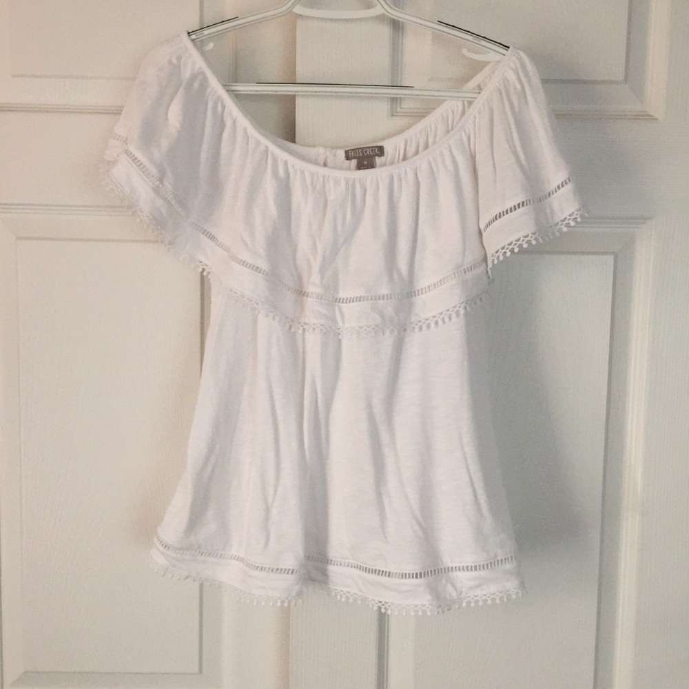 White Off-Shoulder Lace Top